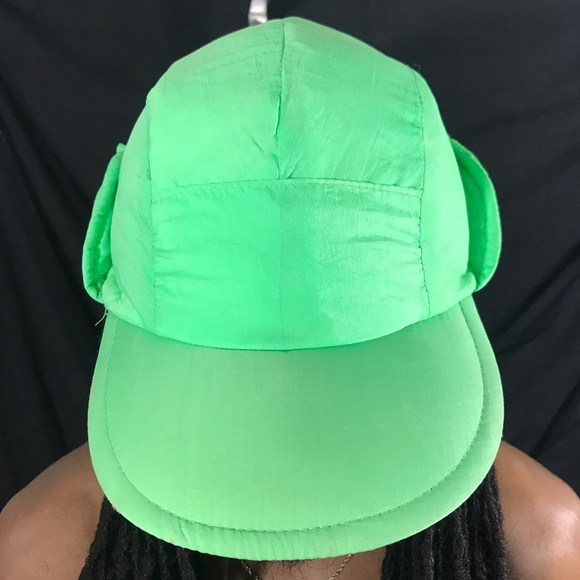 MCGREGOR Vintage Neon Green Side Snap Puff Hat - Picture 3 of 7